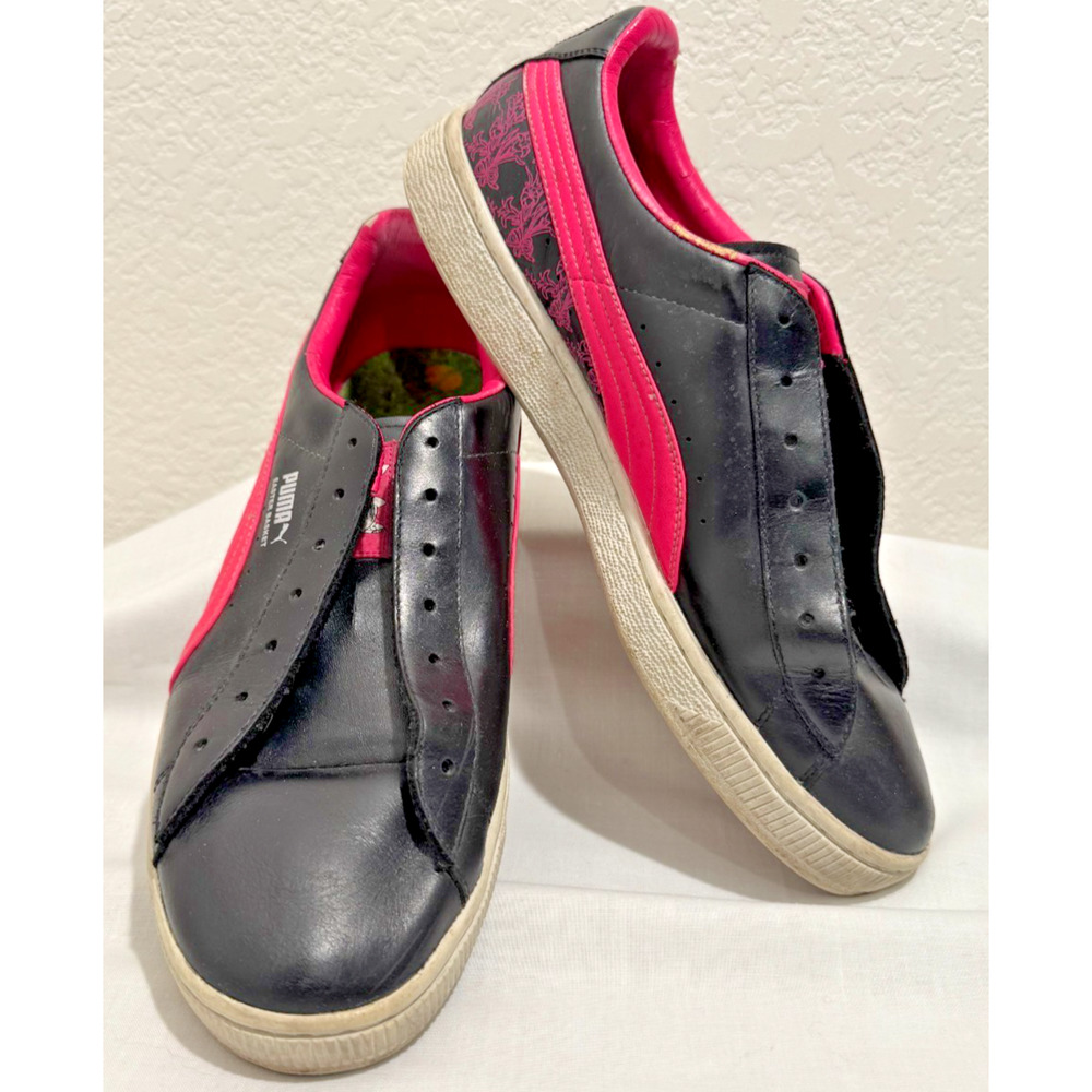 Mens Puma Easter Basket Skate Shoes Sz 11.5 Leather Rare Black Pink Rabbit Bunny